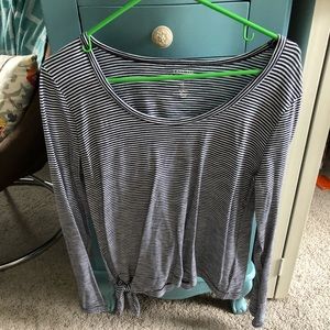 Navy blue gap striped longsleeve with tie